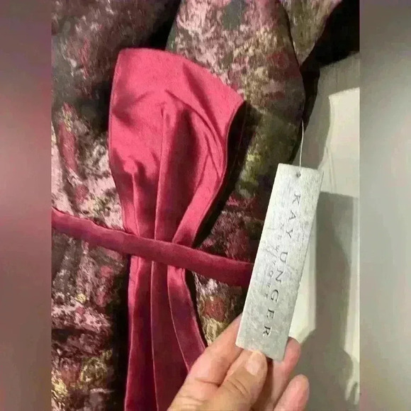 NWT KAY UNGER Bow Layne Jacquard Column Dress - Picture 9 of 15